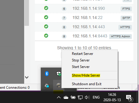 Tray Icon Context Menu
