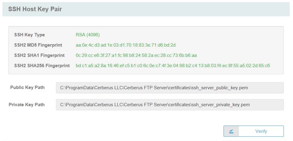 New SSH Host Key Pair User Interface