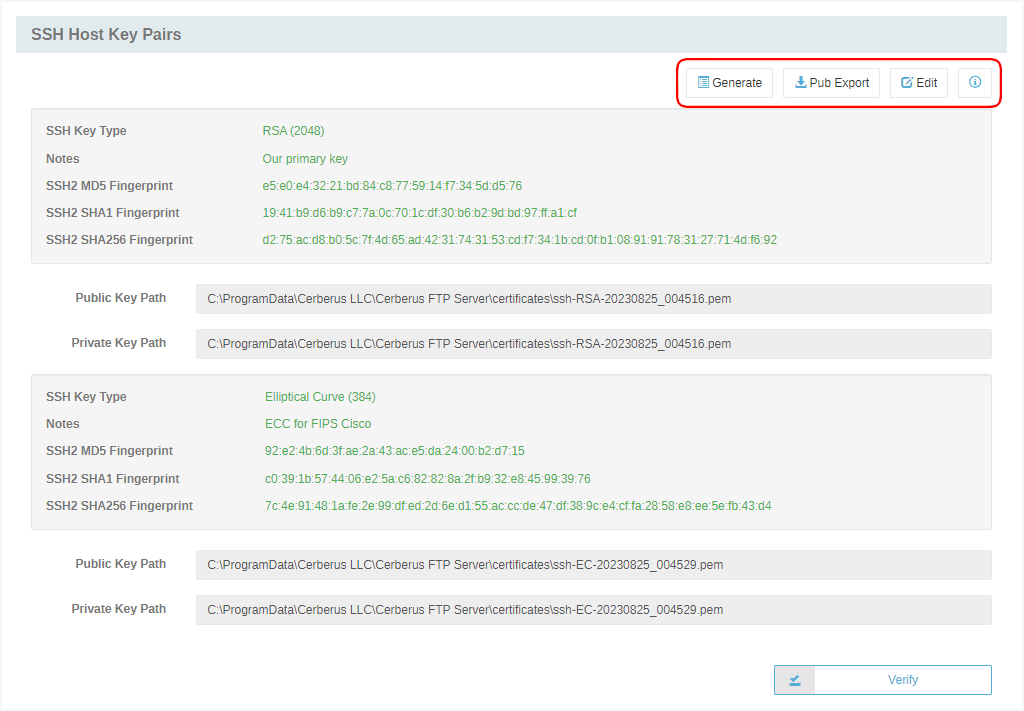 SSH Host Key Pairs