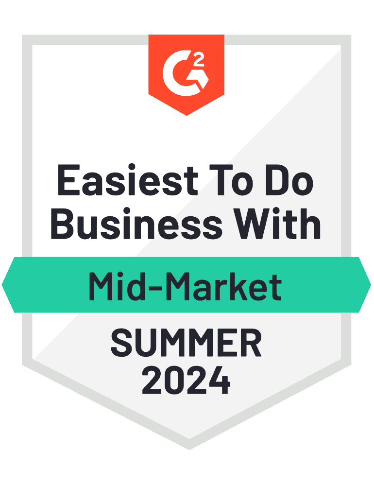 Easiest to do Business With Mid-Market G2 Badge 2024