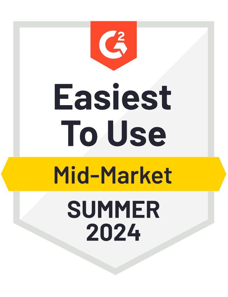 Easiest to Use Mid-Market G2 Badge 2024
