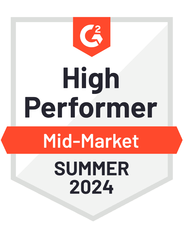 High Performer Mid-Market G2 Badge 2024