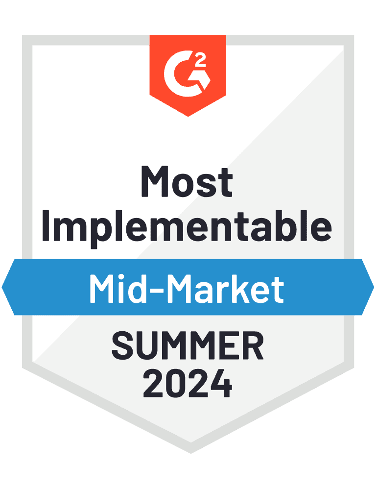 Most Implementable Mid-Market G2 Badge 2024
