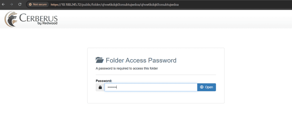 Cerberus FTP Server Getting Started Wizard initial share example screen
